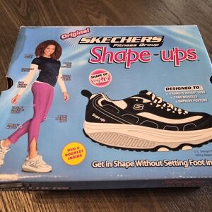 Skechers Women's Black and White Shape-ups Sneakers